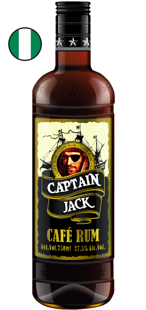 CAPTAIN JACK CAFÈ RUM, Spirituose auf Rum-Basis, 0,75L, 37,5% Vol.